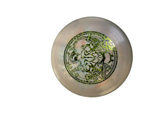 Vist Large View of Product Image Which is New Discraft ESP SWIRL ZONE LES WHITE ROBOT Disc Golf Putter Blond 174g