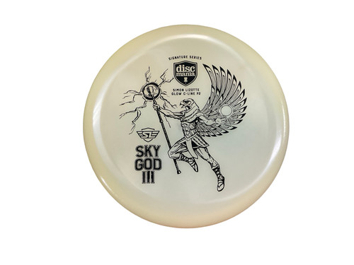 Vist Large View of Product Image Which is New Discmania GLOW C-LINE P2 SKY GOD 3 Disc Golf Putter Clear 175g