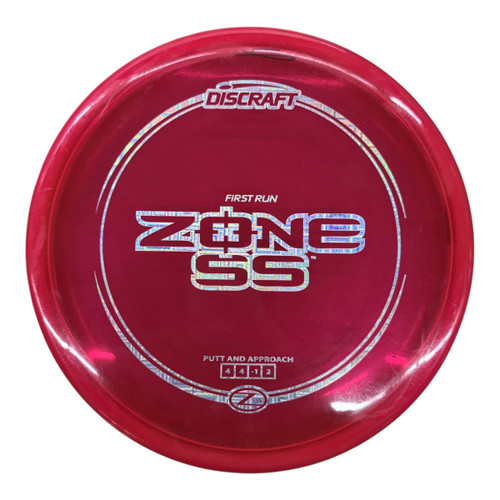 Vist Large View of Product Image Which is Used Discraft ZONE SS FIRST RUN Disc Golf Putter Red 174g