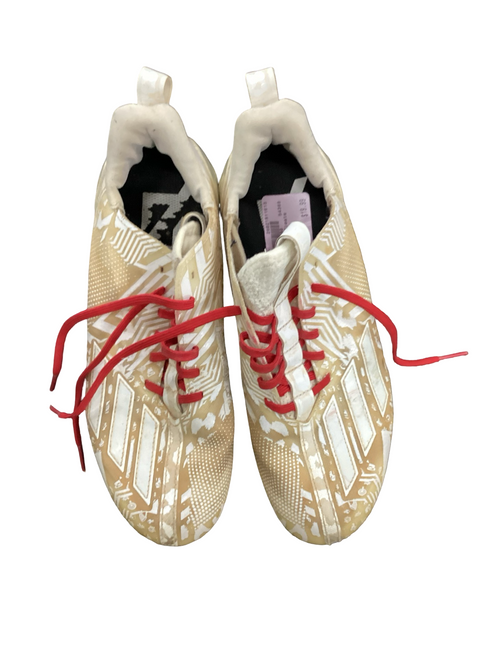 Vist Large View of Product Image Which is Used Adidas Adult FB Cleats White Senior 7.5