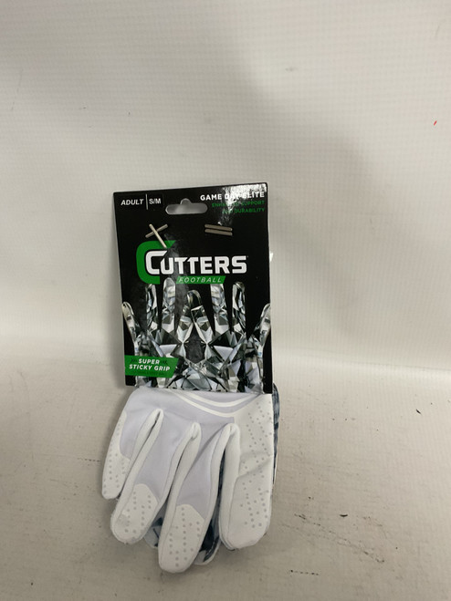Vist Large View of Product Image Which is Used Cutters GAMEDAY ELITE A S/M FB Gloves White S/M