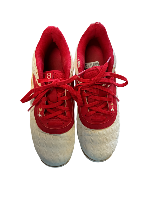 Vist Large View of Product Image Which is Used Under Armour BASEBALL CLEATS BB/SB Cleats Red Junior 04.5