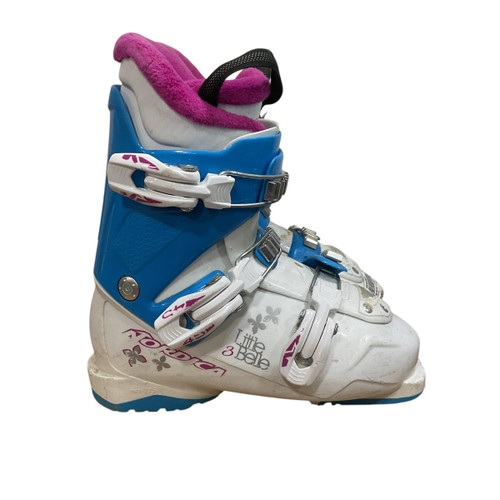 Vist Large View of Product Image Which is Used Nordica LITTLE BELLE 3 Girls DH Ski Boot White 225 MP - J04.5 - W5.5