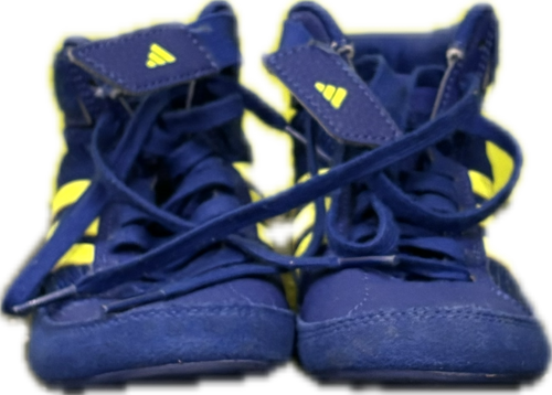 Vist Large View of Product Image Which is Used Adidas Wrestling Shoes Navy Blue Youth 12.0