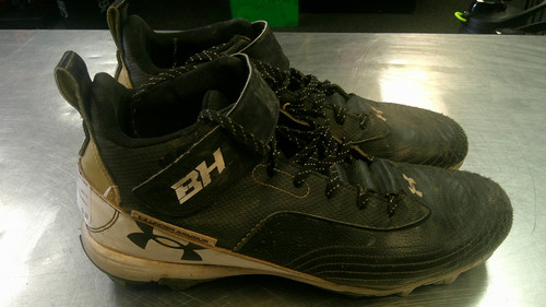 Vist Large View of Product Image Which is Used Under Armour BASEBALL BB/SB Cleats Black Senior 11.5