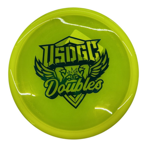 Vist Large View of Product Image Which is Used Innova USDGC DOUBLES ROC3 Disc Golf Mid Range Yellow 180g
