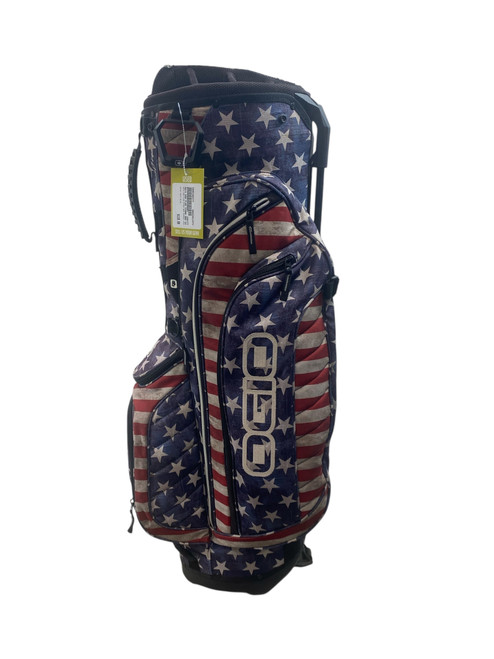 Vist Large View of Product Image Which is Used Ogio USA FLAG STAND BAG SVEDKA LOGO Mens Stand Bag Navy Blue