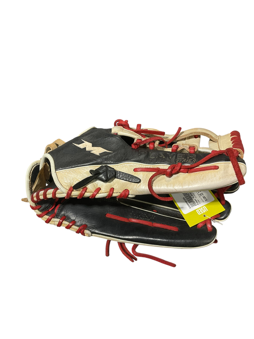 Vist Large View of Product Image Which is Used Miken PLAYER SERIES SOFTBALL GLOVE BB/SB Glove RH Throw Black And Red 15"