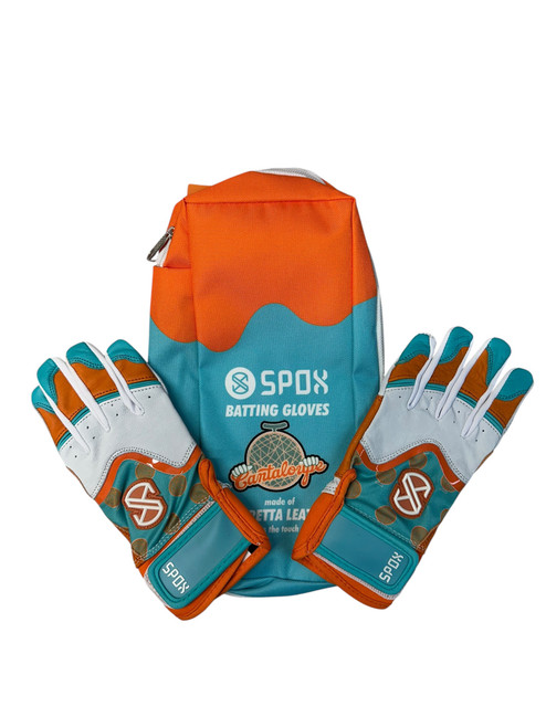 Vist Large View of Product Image Which is New  CANTALOPE BATTING GLOVE BB/SB Batting Gloves Orange MD