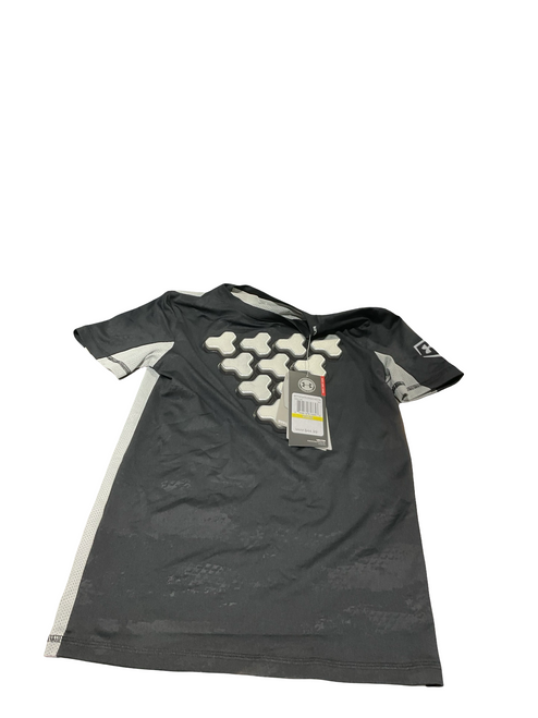 Vist Large View of Product Image Which is Used Under Armour BLACK COMPRESSION PADDED FB Top Youth Black MD