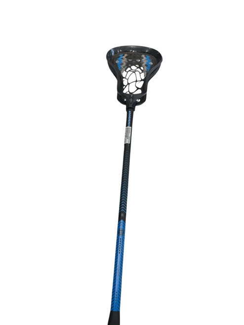 Vist Large View of Product Image Which is Used Warrior EVO WARP MINI BOYS Jr Atk/Mid Complete Stick Black And Royal Blue
