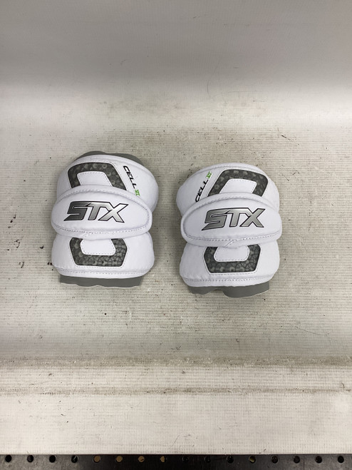 Vist Large View of Product Image Which is Used STX CELL VI Lacrosse Arm Pads/Guards White LG