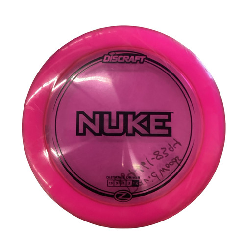 Vist Large View of Product Image Which is Used Discraft NUKE Disc Golf Driver Pink