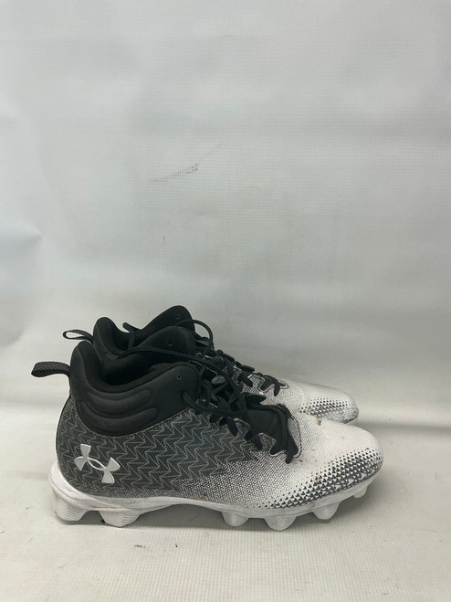 Vist Large View of Product Image Which is Used Under Armour Adult FB Cleats Black And White Senior 11.5