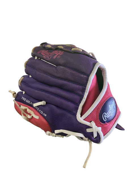 Vist Large View of Product Image Which is Used Rawlings HIGHLIGHT BB/SB Glove RH Throw Purple 10"
