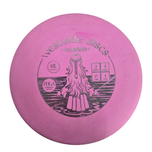 Vist Large View of Product Image Which is Used Westside MAIDEN BT MEDIUM Disc Golf Putter Pink