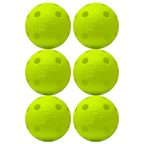 Vist Large View of Product Image Which is New Franklin MLB Indestruct-A-Ball 9" Practice Baseballs- Optic Yellow 6 Pack