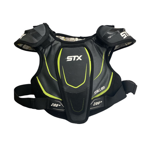 Vist Large View of Product Image Which is Used STX STALLION 200+ Lacrosse Shoulder Pads Black MD