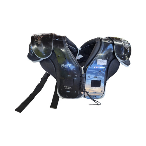 Vist Large View of Product Image Which is Used Rawlings ADULT COMBAT CP46L SHOULDER PADS FB Shoulder Pads Black XL