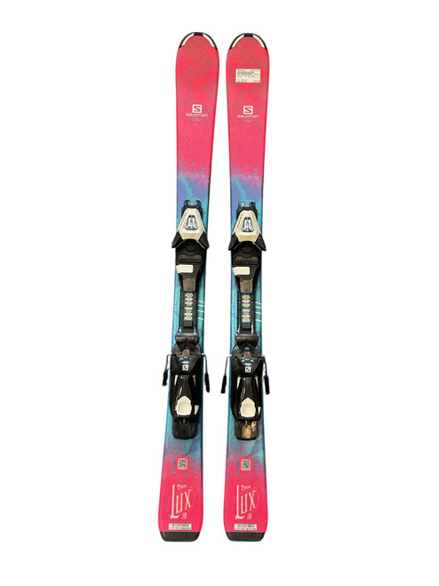 Vist Large View of Product Image Which is Used Salomon LUX JR 110CM Boys DH Ski/Binding Royal Blue 110 cm