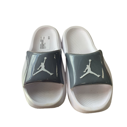 gray jordan sandals