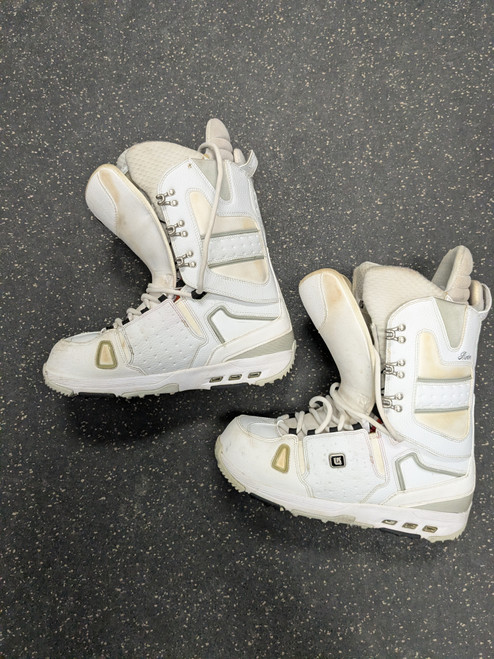 Vist Large View of Product Image Which is Used Burton HAIL Mens Snowboard Boots White Senior 11.5