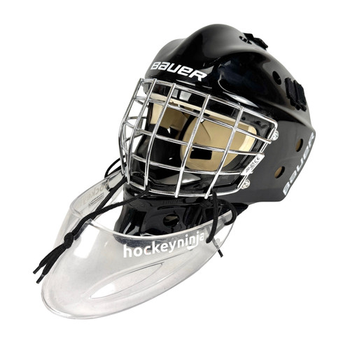 Vist Large View of Product Image Which is Used Bauer NME3 Hockey Goalie Helmet Black Youth