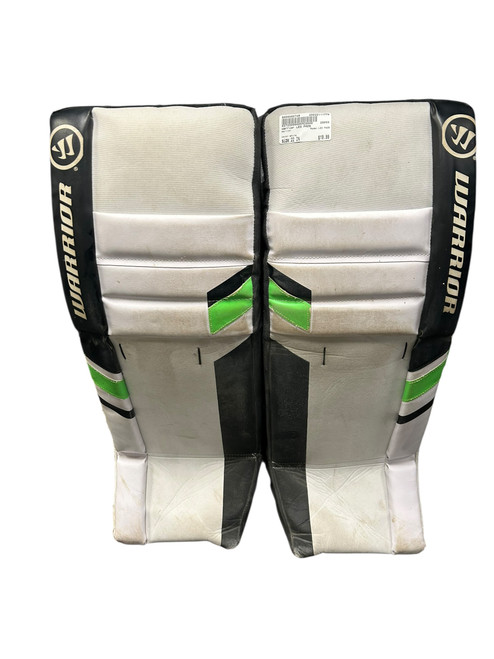 Vist Large View of Product Image Which is Used Warrior LEG PADS Goalie Leg Pads Junior White 22"