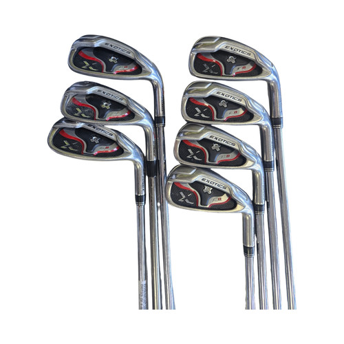 Vist Large View of Product Image Which is Used EXOTICS E8 4-AW NO PW Mens Iron Set RH 4I-GW/AW