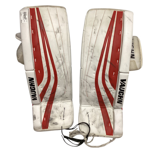 Vist Large View of Product Image Which is Used Vaughn VENTUS SLR YT Goalie Leg Pads Youth Red 26"