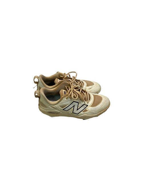 Vist Large View of Product Image Which is Used New Balance VELO V4 METAL CLEATS BB/SB Cleats White Senior 7.5