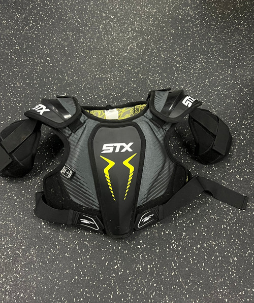 Vist Large View of Product Image Which is Used STX STALLION 200+ Lacrosse Shoulder Pads Black LG