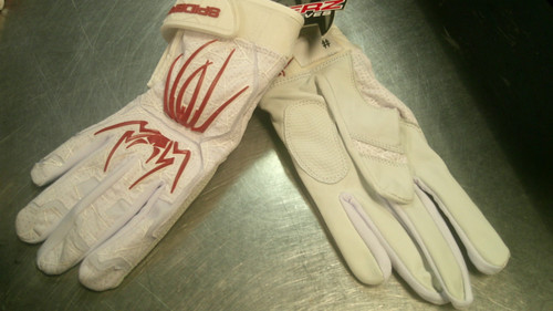 Vist Large View of Product Image Which is Used BB/SB Batting Gloves White MD