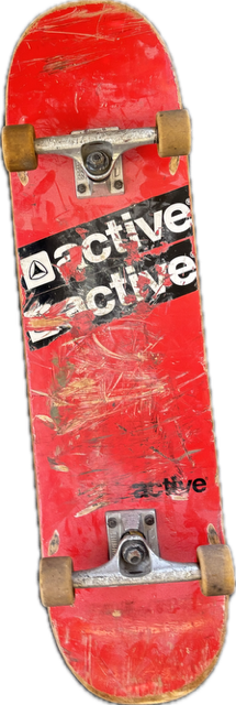 Vist Large View of Product Image Which is Used ACTIVE W/THUNDER TRKS Complete Skateboard Red 8"