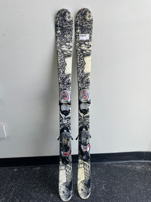 Vist Large View of Product Image Which is Used K2 TWIN TIP Boys DH Ski/Binding White 120 cm