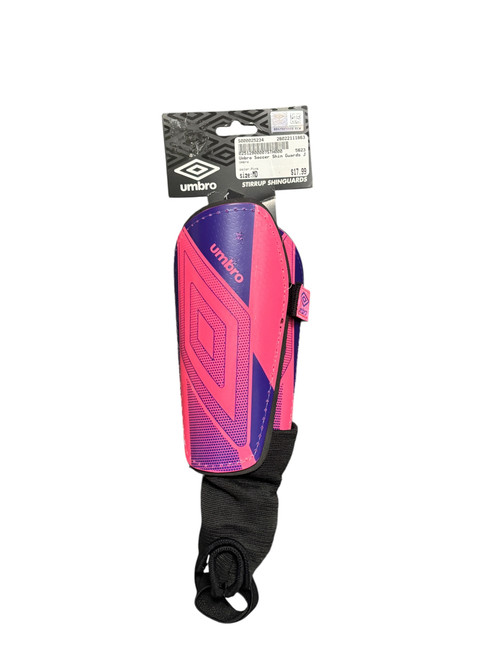 Vist Large View of Product Image Which is CLEARANCE! New Umbro Soccer Shin Guards Junior Pink MD