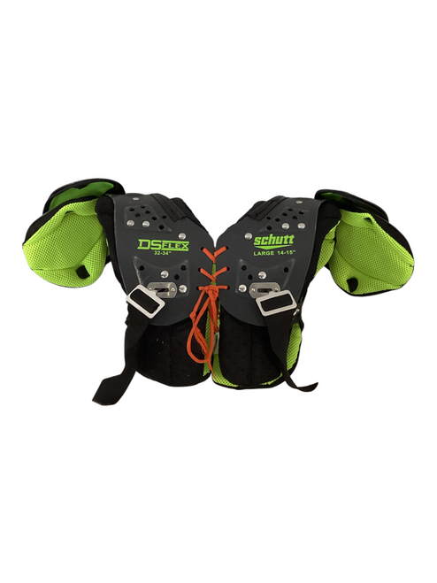 Vist Large View of Product Image Which is Used Schutt DS FLEX Football Shoulder Pads Grey 