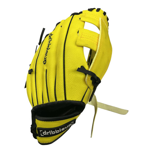 Vist Large View of Product Image Which is Used DRIBBLEUP BB/SB Glove RH Throw Yellow 10"
