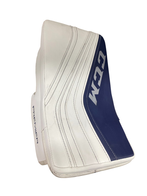 Vist Large View of Product Image Which is Used CCM PREMIER Senior Goalie Blocker Navy Blue