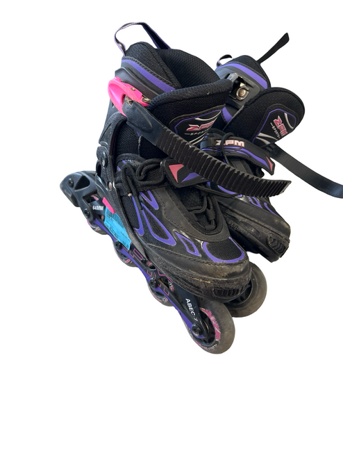 Vist Large View of Product Image Which is Used ZPM ADJ Junior Rec Fitness Skates Black Adjustable