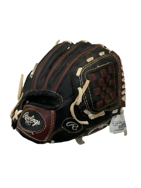 Vist Large View of Product Image Which is Used Rawlings PL90MB BB/SB Glove T-ball Black 9"
