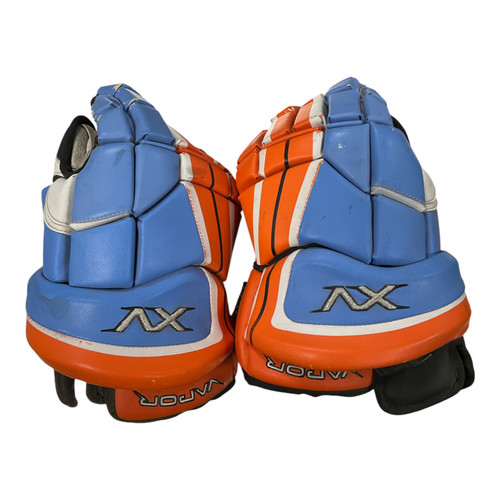 Vist Large View of Product Image Which is Used Bauer VAPOR XV Senior Gloves Orange 15"