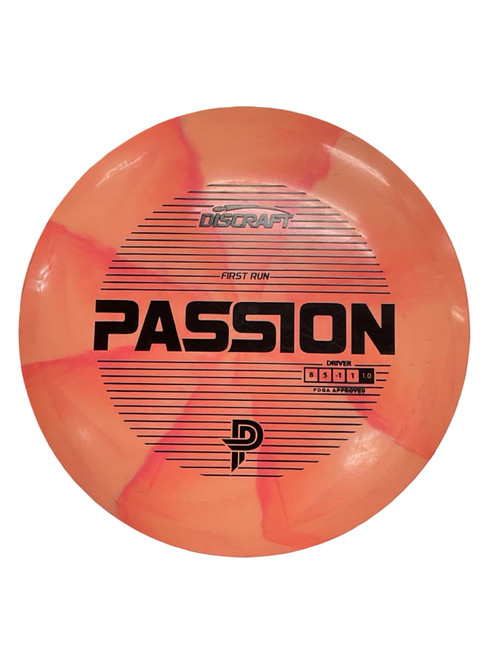 Vist Large View of Product Image Which is Used Discraft ESP PASSION FIRST RUN Disc Golf Driver Orange 178g