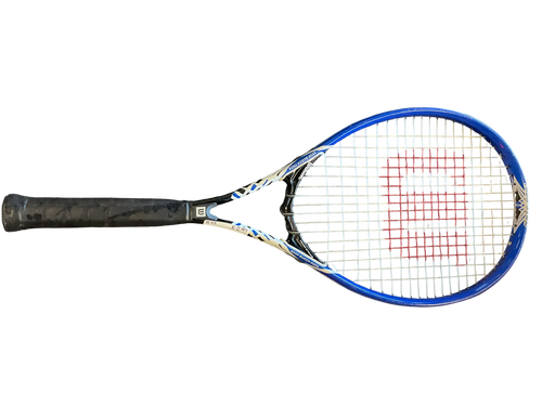 Vist Large View of Product Image Which is Used Wilson TOUR SLAM Junior Tennis Racquet Navy Blue 23"