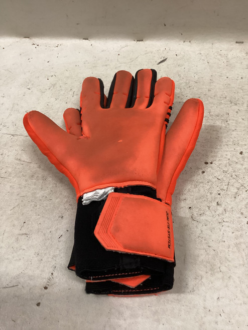 Vist Large View of Product Image Which is Used UHLSPORT ORANGE Soccer Goalie Gloves Neon Orange 8