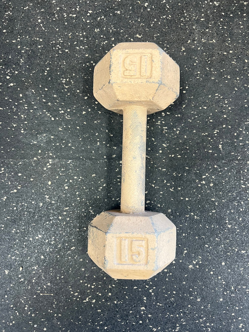Vist Large View of Product Image Which is Used Hex Dumbbell (Each) 15 lb