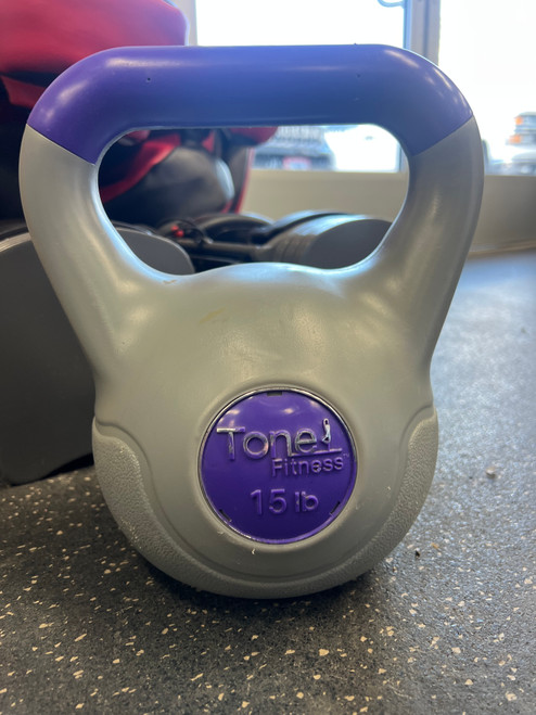 Vist Large View of Product Image Which is Used Tone Fitness Kettlebell 15 lb