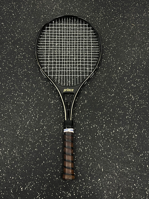 Vist Large View of Product Image Which is Used Prince POWER PRO 110 Adult Tennis Racquet Black 4 3/8"