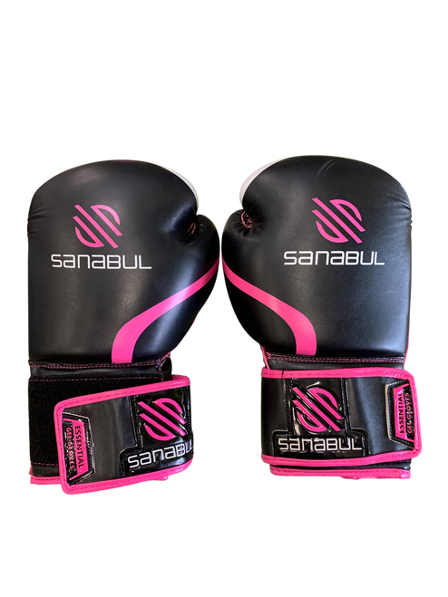 Vist Large View of Product Image Which is Used Sanabul Boxing Gloves Black Senior