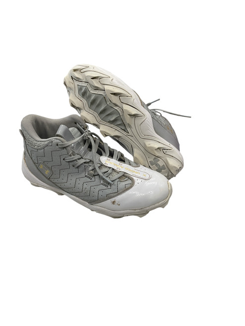 Vist Large View of Product Image Which is Used Under Armour BH SHOW BB/SB Cleats Grey Junior 05.5